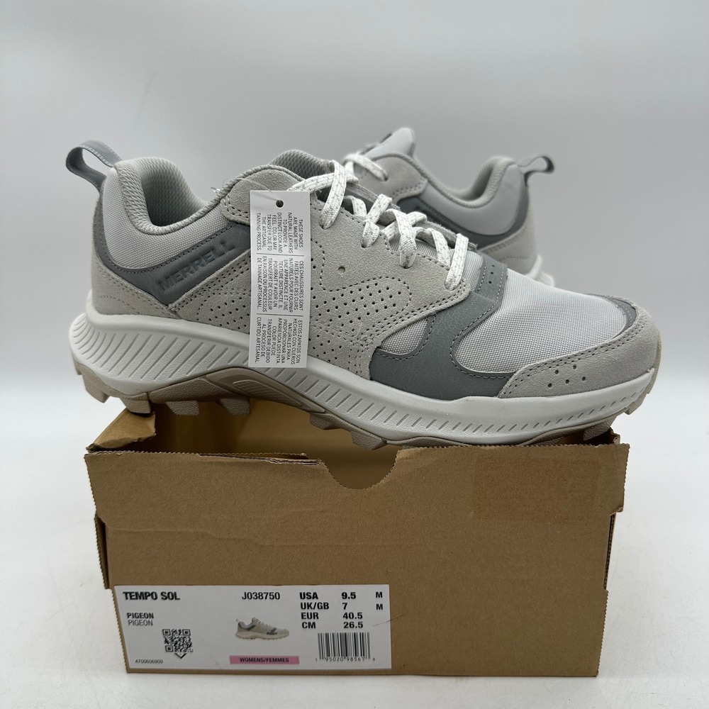 Merrell J038750 Womens Size 9.5 Tempo Sol Grey/Tan Shoes Hiking Trail Sneakers